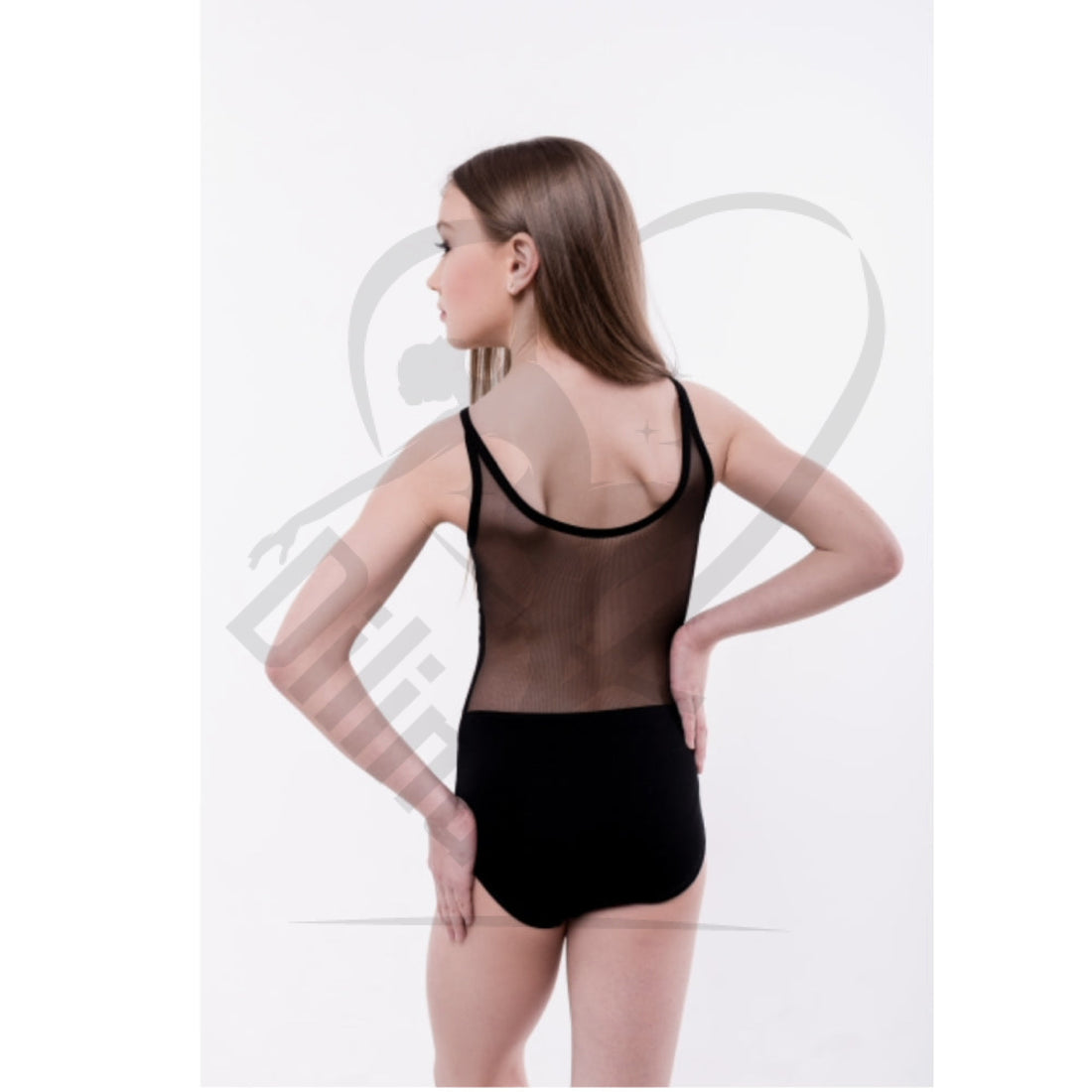 Base Sleeveless Black Leotard With Mesh Back Leotards