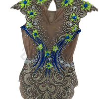 Crystal Competition Leotard -Green&Blue