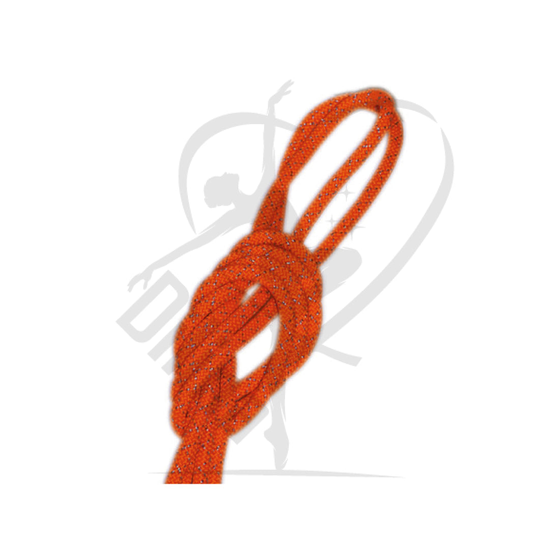 Pastorelli Metallic Gym Rope For Competitions Mod. New Orleans Fluo Orange With Silver Lame Threads