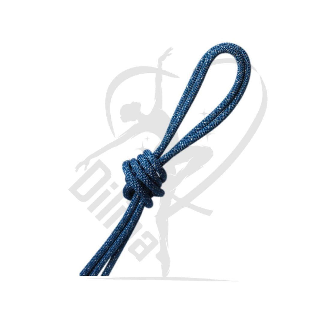 Pastorelli Metallic Gym Rope For Competitions Mod. New Orleans Light Blue With Silver Lame Threads