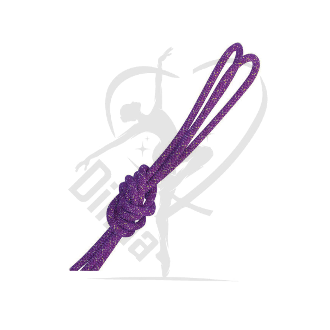 Pastorelli Metallic Gym Rope For Competitions Mod. New Orleans Violet With Gold Lame Threads Ropes