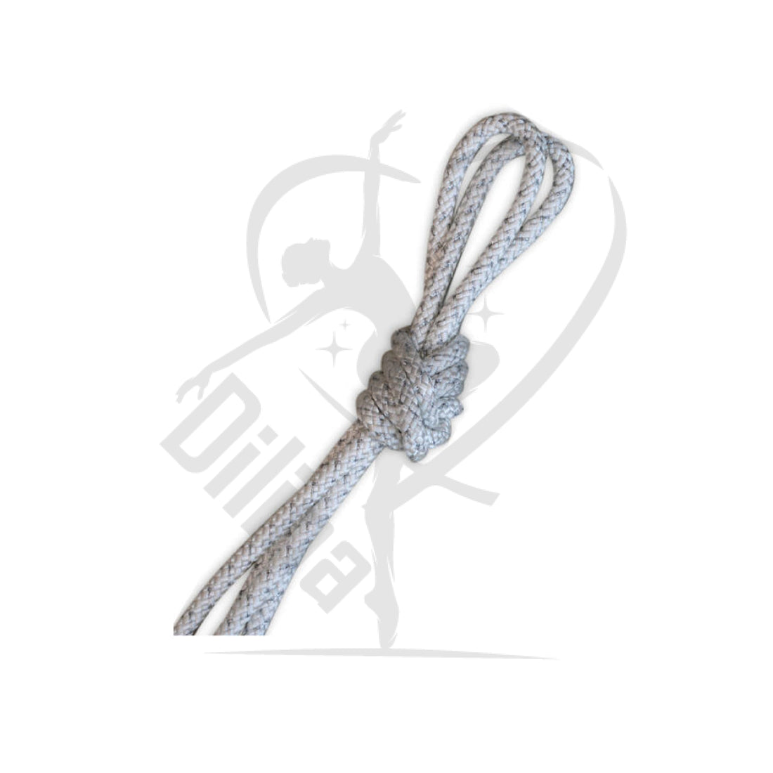 Pastorelli Metallic Gym Rope For Competitions Mod. New Orleans White With Silver Lame Threads Ropes
