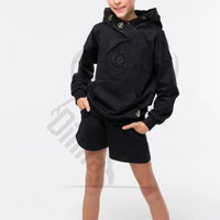 Queen Trendy Suit With Shorts 110Cm (3-4Years) / Black Cotton Suits