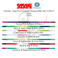 Sasaki | High Pitch Gradation Ribbon Mj-715Hg-F 5M Amethyst Peppermint Green X White Ribbons