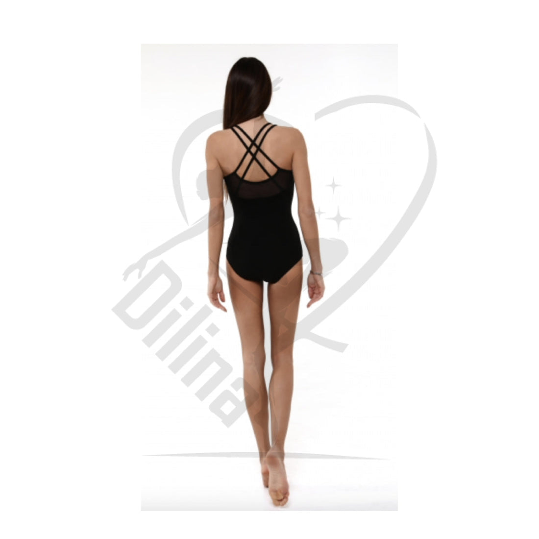 The Black Leotard With Crossed Shoulder-Straps Leotards