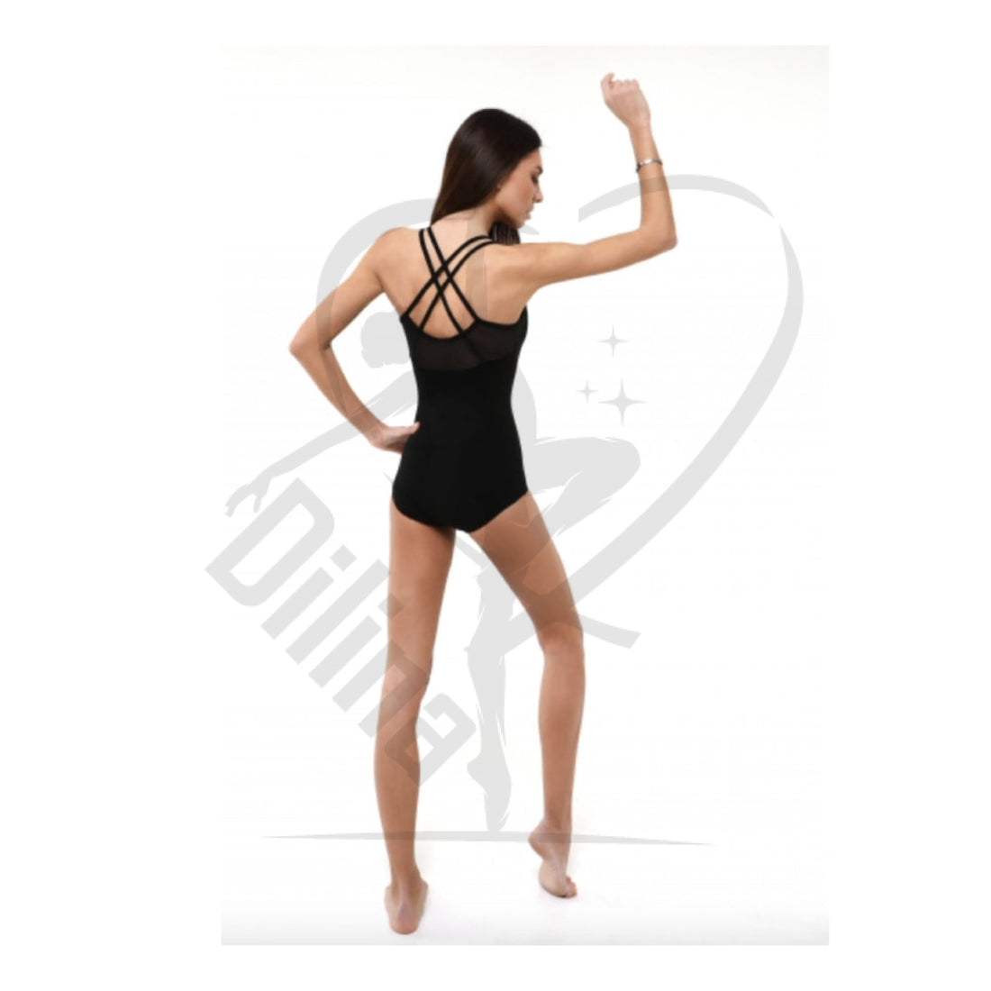 The Black Leotard With Crossed Shoulder-Straps Leotards
