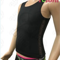 Tuloni Long Mesh Tank Top Black T Shirts & Tops