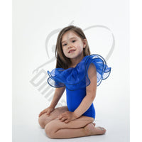 Coloured Body With Oraganza Flounce Blue Leotards