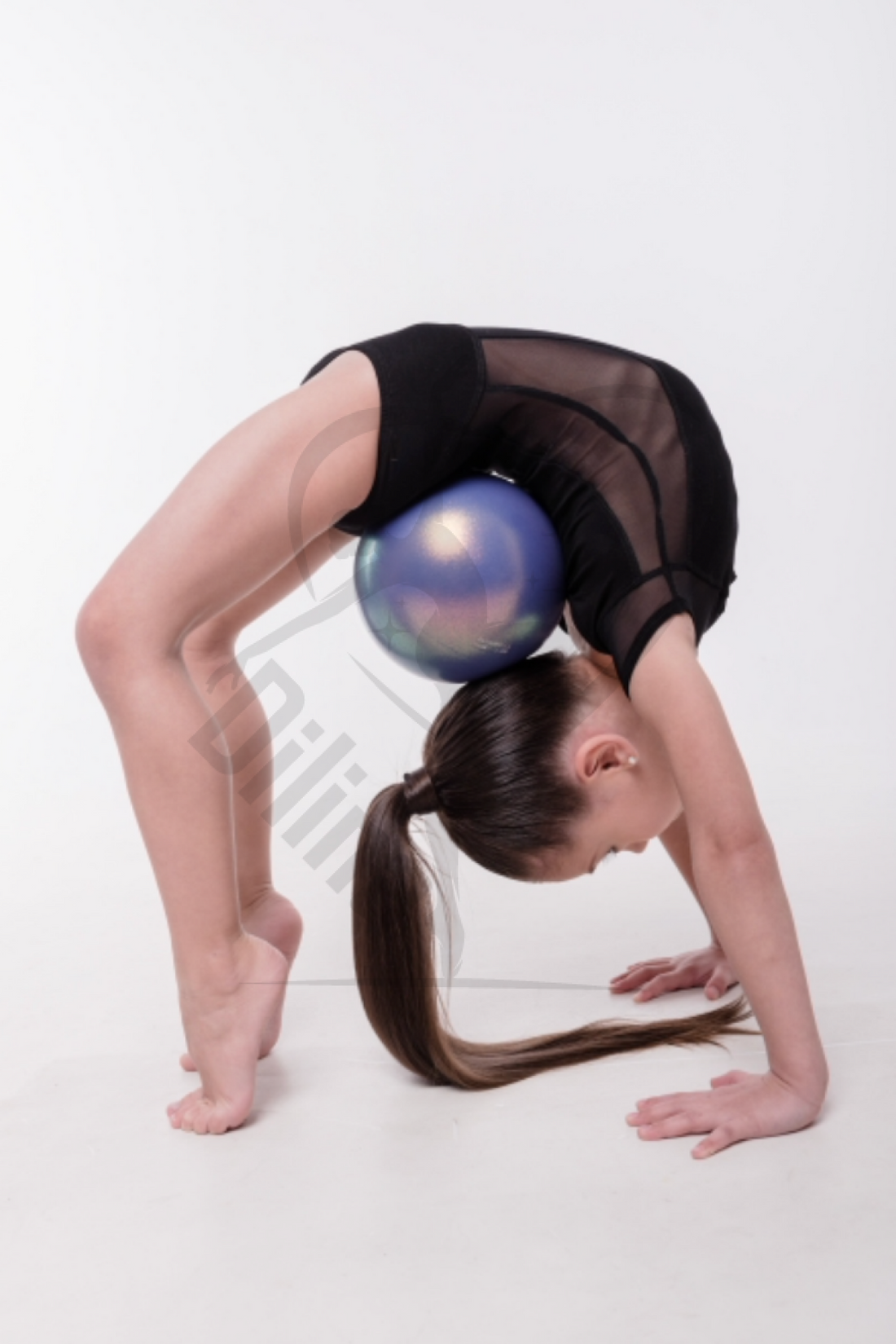 Grase Short Sleeve Black Leotard With Mesh Back Leotards