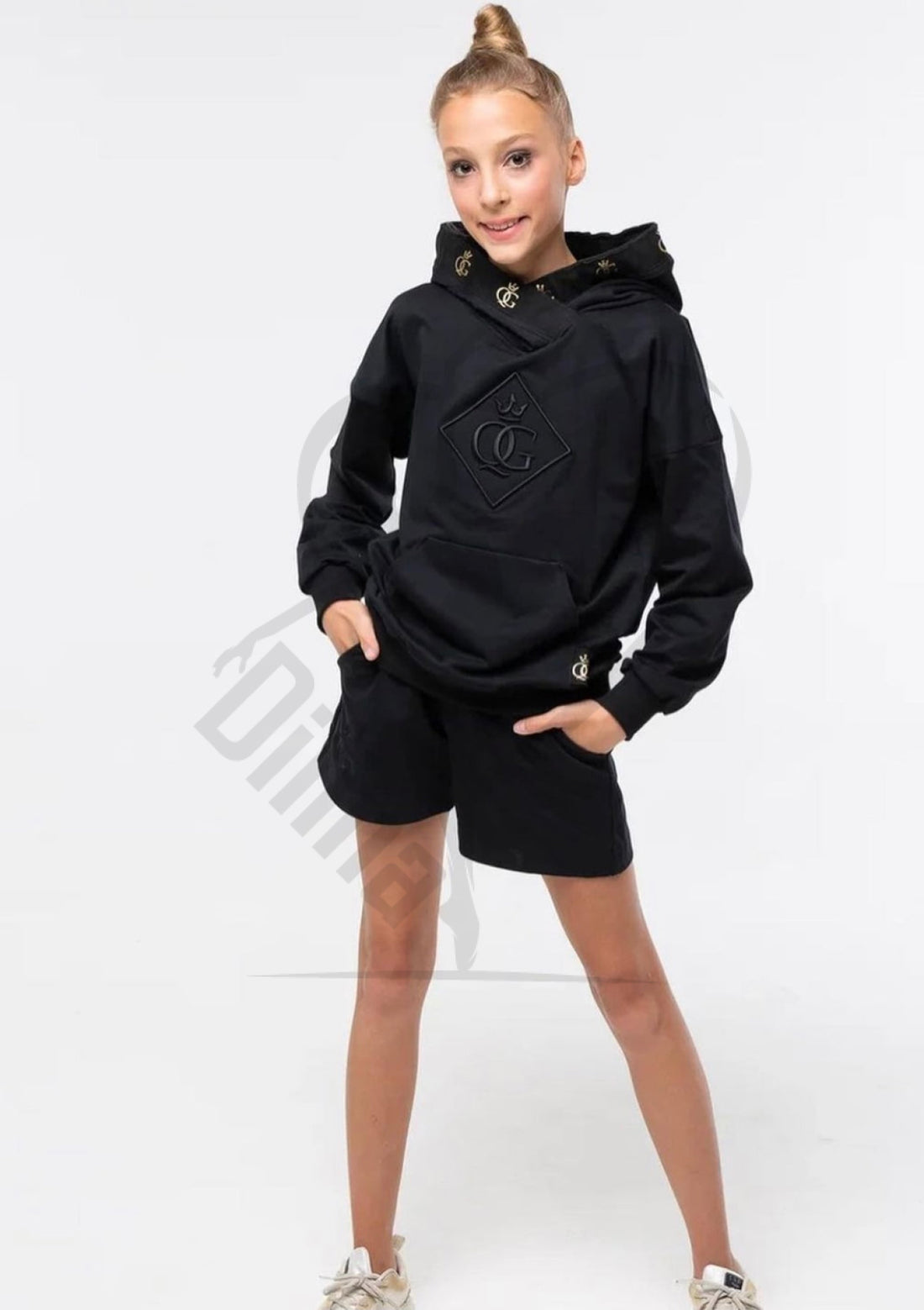 Queen Trendy Suit With Shorts 110Cm (3-4Years) / Black Cotton Suits