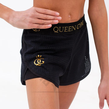 Queen Shorts Double Short Black Perforation / 110Cm (3-4Years)