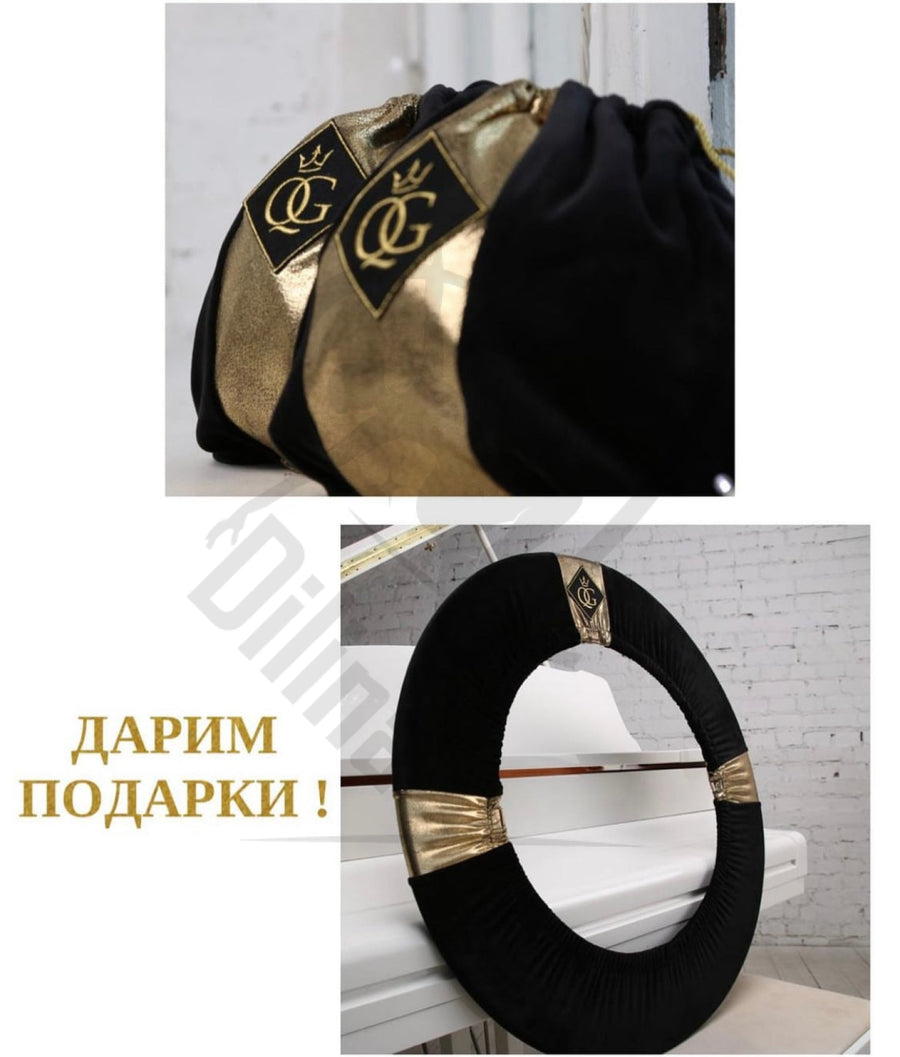 Queen Holders Hoop / Black &gold