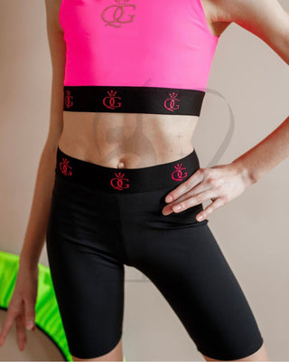 Trendy Short Black in Hot Pink / 116CM (4-5YEARS)