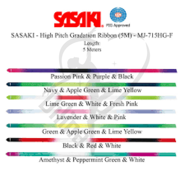 Sasaki | High Pitch Gradation Ribbon Mj-715Hg-F 5M Amethyst Peppermint Green X White Ribbons