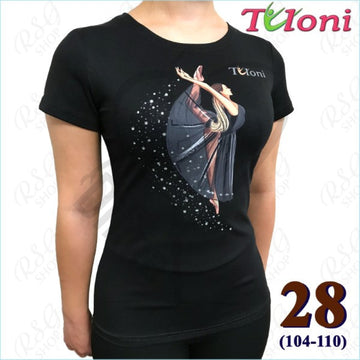 Tuloni Black T-Shirt Mod. Ballet 28 (104-110) T Shirts & Tops