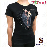 Tuloni Black T-Shirt Mod. Ballet S (146-152) T Shirts & Tops