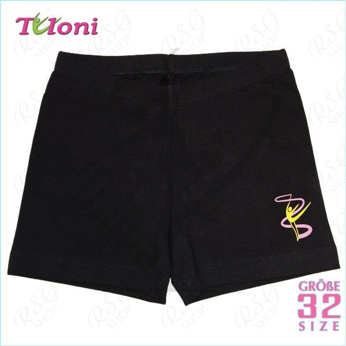 Tuloni Shorts Black With Gymnasts Emblem 32 (116-122)