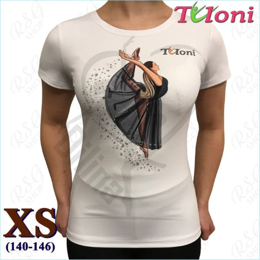 Tuloni White T-Shirt Mod. Ballet Xs (140-146) T Shirts & Tops