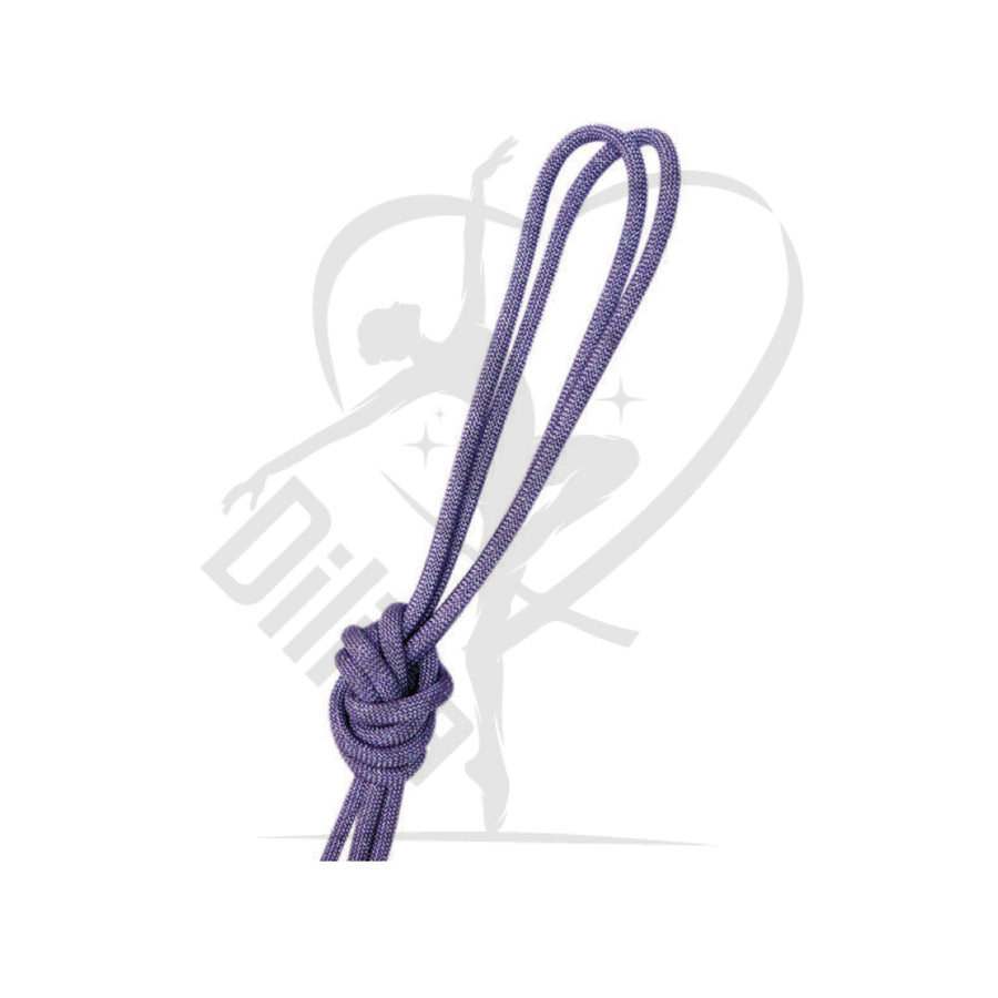 Pastorelli Metallic Gym Rope For Competitions Mod. New Orleans Lilac With Silver Lame Threads Ropes