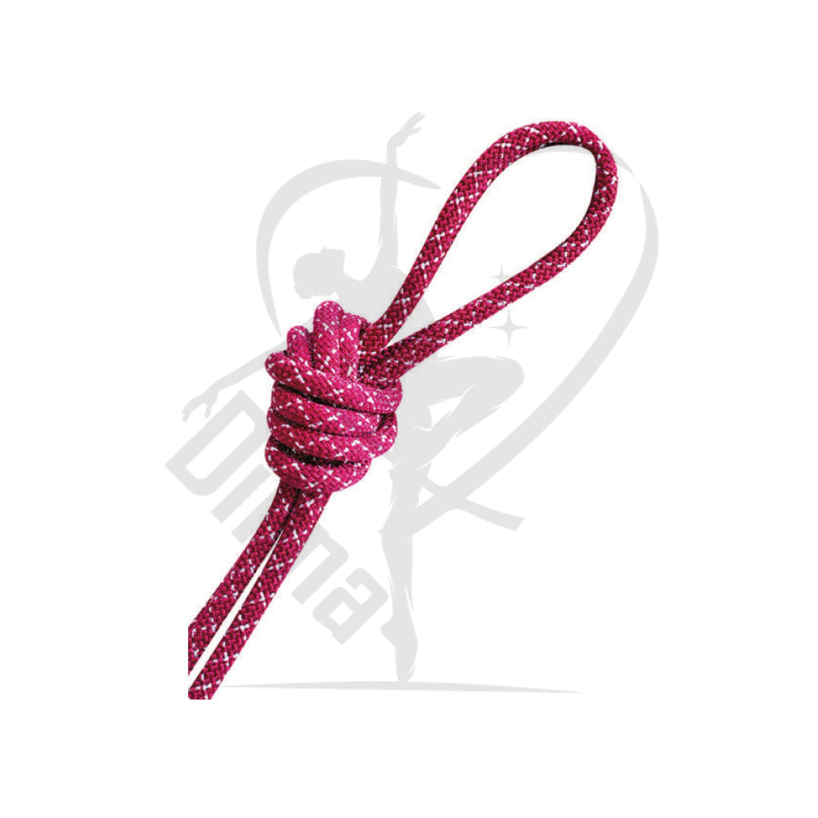 Pastorelli Metallic Gym Rope For Competitions Mod. New Orleans Magenta With Silver Lame Threads