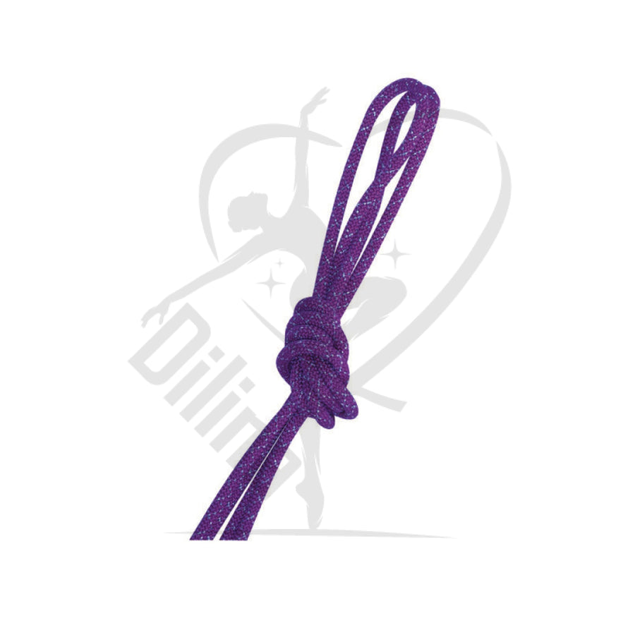 Pastorelli Metallic Gym Rope For Competitions Mod. New Orleans Violet With Silver Lame Threads Ropes