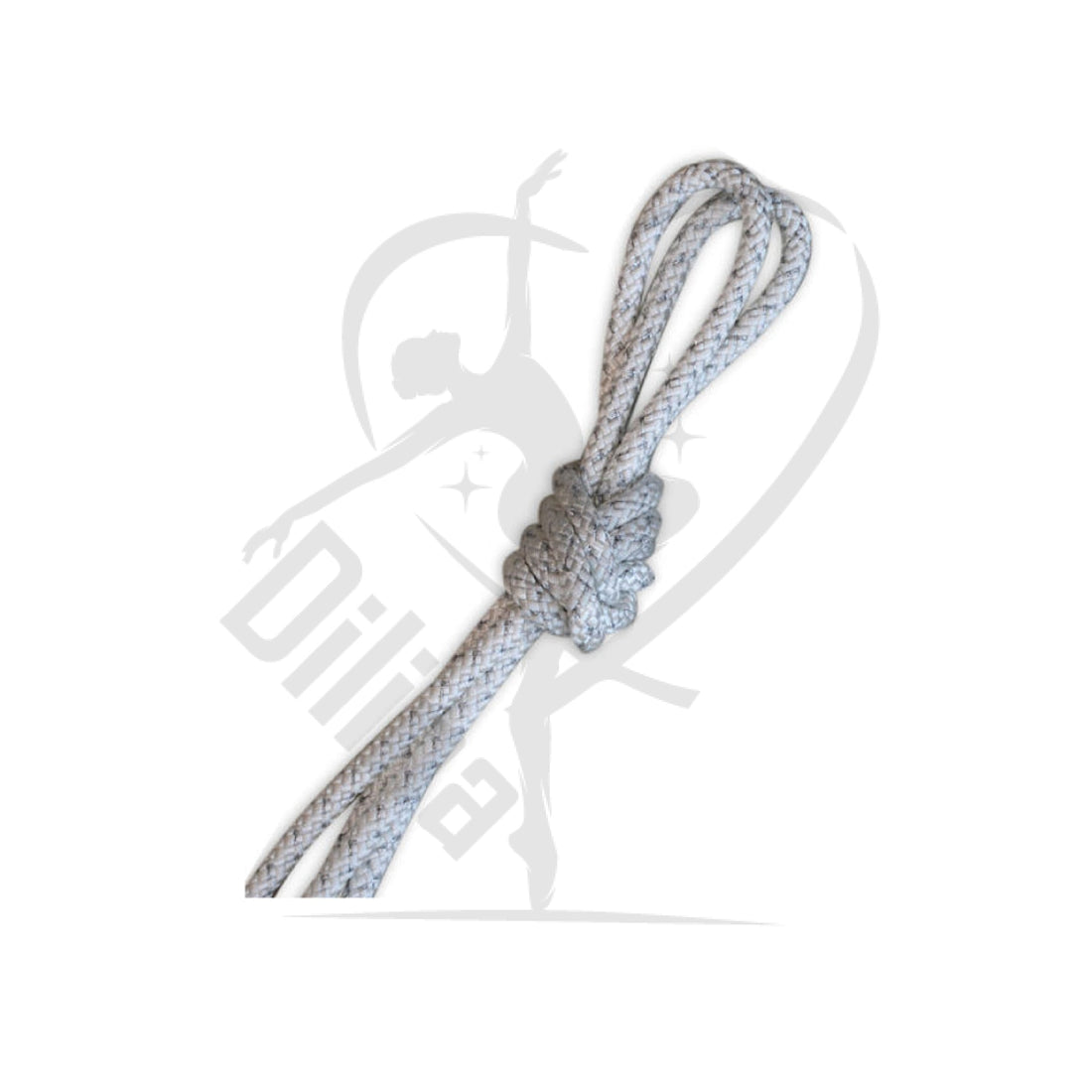 Pastorelli Metallic Gym Rope For Competitions Mod. New Orleans White With Silver Lame Threads Ropes